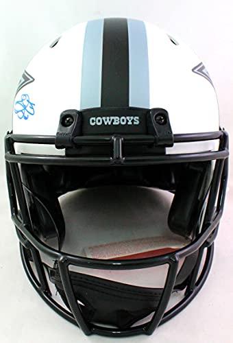 Emmitt Smith Autographed Cowboys FS Lunar Speed Authentic Helmet- Beckett WBlue - Image 4