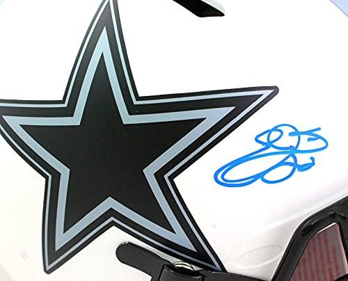 Emmitt Smith Autographed Cowboys FS Lunar Speed Authentic Helmet- Beckett WBlue - Image 5