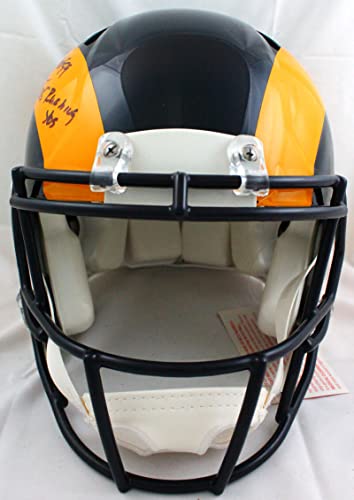 Eric Dickerson Autographed F/S LA Rams 81-99 Speed Authentic Helmet w/2Insc.-Beckett W Hologram Black - Image 6