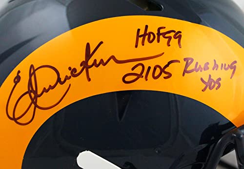 Eric Dickerson Autographed F/S LA Rams 81-99 Speed Authentic Helmet w/2Insc.-Beckett W Hologram Black - Image 7