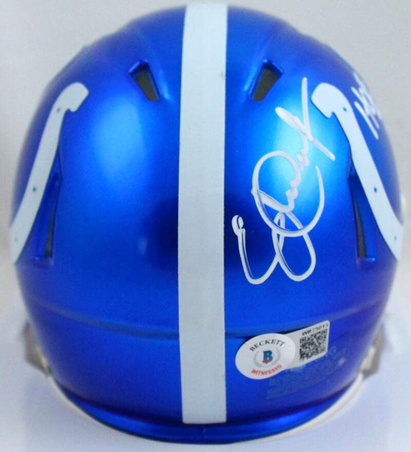 Eric Dickerson Autographed Indianapolis Colts Flash Speed Mini Helmet W/HOF- Beckett W Hologram White - Image 4