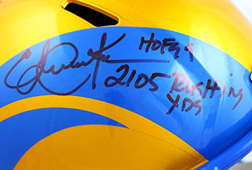 Eric Dickerson Autographed Los Angeles Rams Flash Speed F/S Helmet w/2 Insc.-Beckett W Hologram Black - Image 4