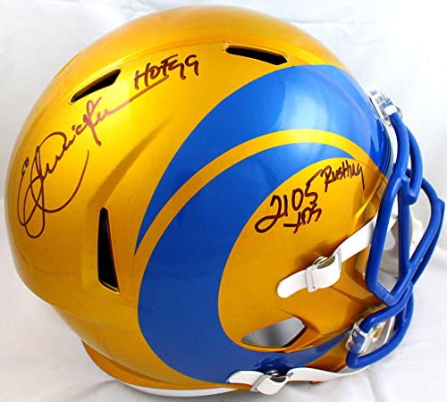 Eric Dickerson Autographed Los Angeles Rams Flash Speed F/S Helmet w/2 Insc.-Beckett W Hologram Black