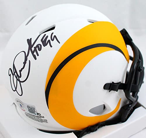 Eric Dickerson Signed Rams Lunar Speed Mini Helmet w/HOF-Beckett W Hologram Black