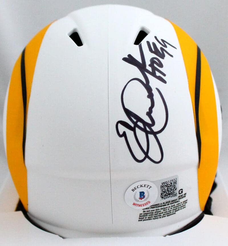 Eric Dickerson Signed Rams Lunar Speed Mini Helmet w/HOF-Beckett W Hologram Black - Image 4