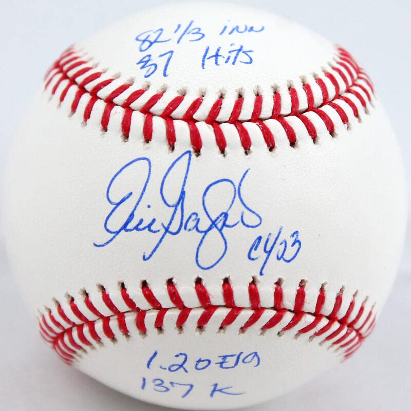 Eric Gagne Autographed Rawlings OML Baseball w/5 Insc.- Beckett W Hologram Blue