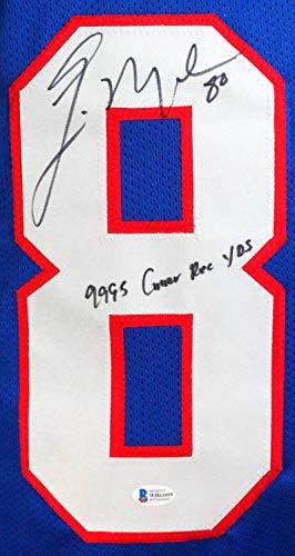 Eric Moulds Autographed Blue Pro Style Jersey W/Insc- Beckett W Black - Image 3