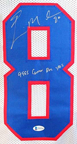 Eric Moulds Autographed White Pro Style Jersey W/Insc- Beckett W Silver - Image 3
