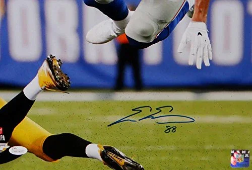 Evan Engram Autographed NY Giants 16x20 Diving PF Photo- JSA W Auth Blue - Image 2