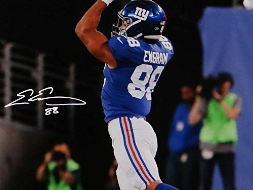 Evan Engram Autographed NY Giants 16x20 Jumping PF Photo- JSA W Auth White - Image 2