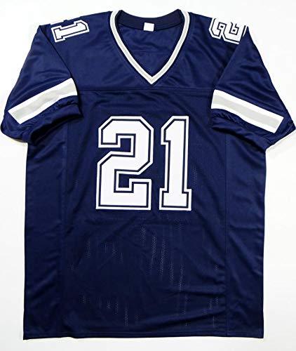 Ezekiel Elliott Autographed Blue Pro Style Jersey - Beckett Authenticated 1
