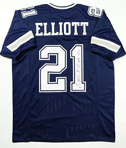 Ezekiel Elliott Autographed Blue Pro Style Jersey - Beckett Authenticated 1 - Image 2