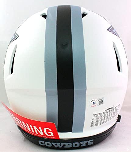 Ezekiel Elliott Autographed Cowboys Authentic Lunar F/S Helmet- Beckett W Blue - Image 3