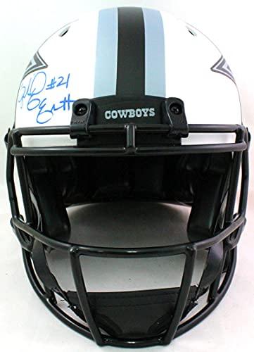 Ezekiel Elliott Autographed Cowboys Authentic Lunar F/S Helmet- Beckett W Blue - Image 4