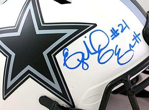 Ezekiel Elliott Autographed Cowboys Authentic Lunar F/S Helmet- Beckett W Blue - Image 5
