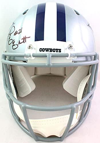 Ezekiel Elliott Autographed Cowboys Authentic Speed F/S Helmet- Beckett W Black - Image 4