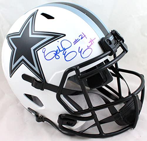 Ezekiel Elliott Autographed Cowboys Lunar F/S Speed Helmet- Beckett W Hologram Blue
