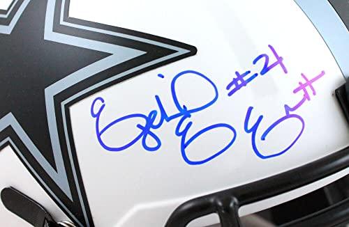 Ezekiel Elliott Autographed Cowboys Lunar F/S Speed Helmet- Beckett W Hologram Blue - Image 5