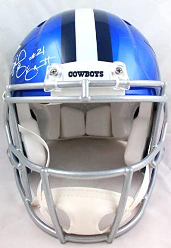 Ezekiel Elliott Autographed Dallas Cowboys F/S Flash Speed Authentic Helmet-Beckett W Hologram White - Image 4