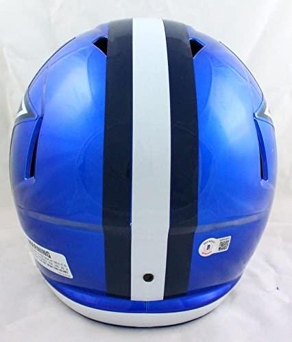Ezekiel Elliott Autographed Dallas Cowboys F/S Flash Speed Helmet-Beckett W Hologram White - Image 3