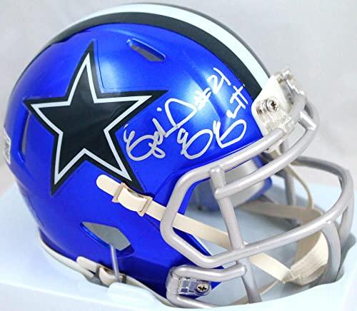 Ezekiel Elliott Autographed Dallas Cowboys Flash Speed Mini Helmet-Beckett W Hologram Silver