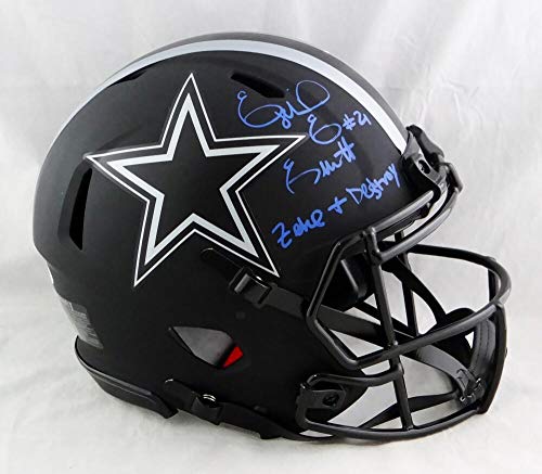 Ezekiel Elliott Signed Cowboys F/S Eclipse Authentic Helmet w/Insc- Beckett W - Image 4
