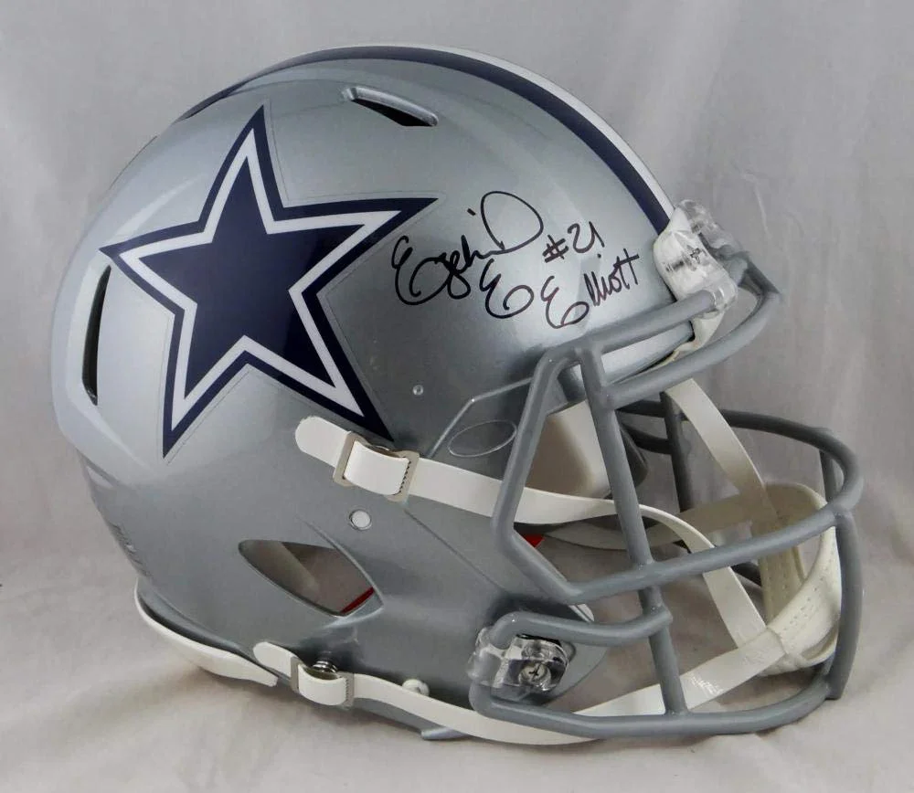 Ezekiel Elliott Signed Cowboys F/S Speed Authentic Helmet- Beckett Auth Black - Image 2