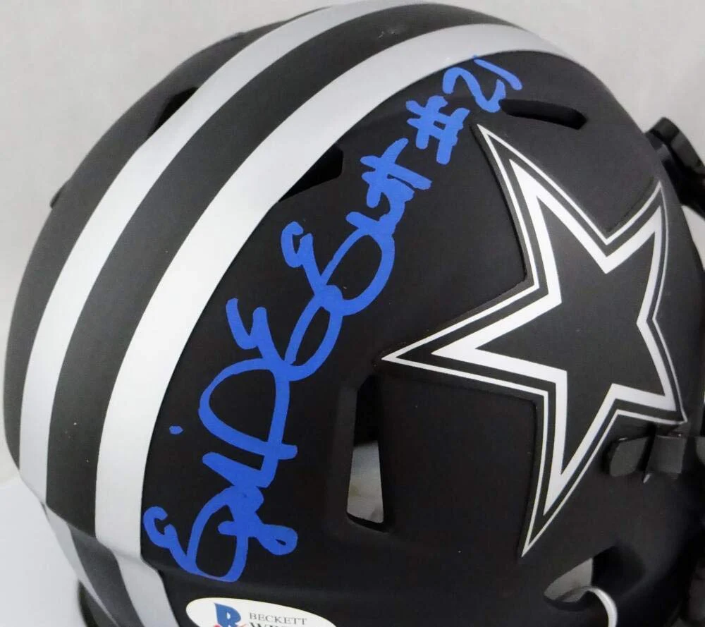 Ezekiel Elliott Signed Dallas Cowboys Eclipse Mini Helmet - Beckett W Auth *Blue - Image 2