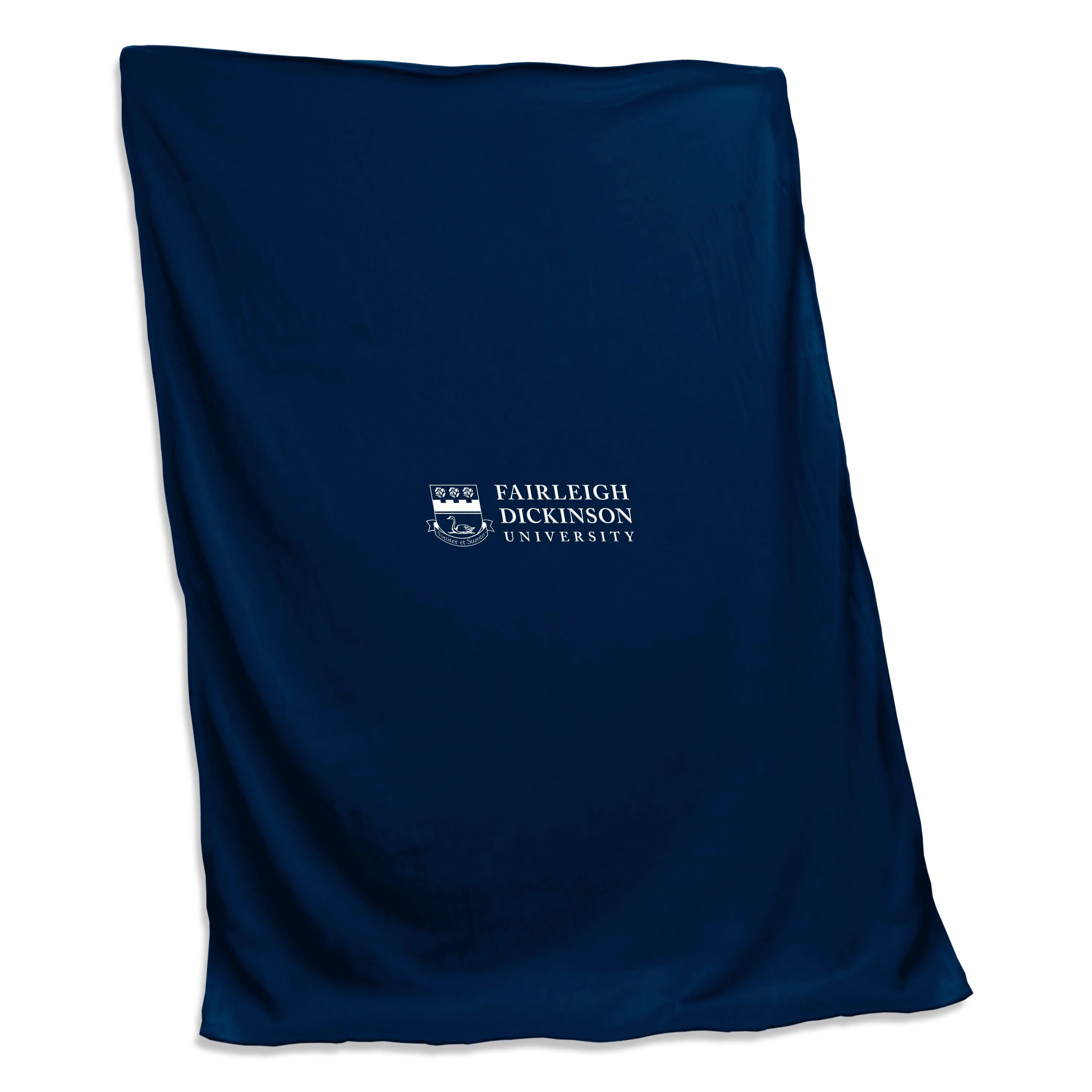 Fairleigh Dickenson Navy Screened Sweatshirt Blanket