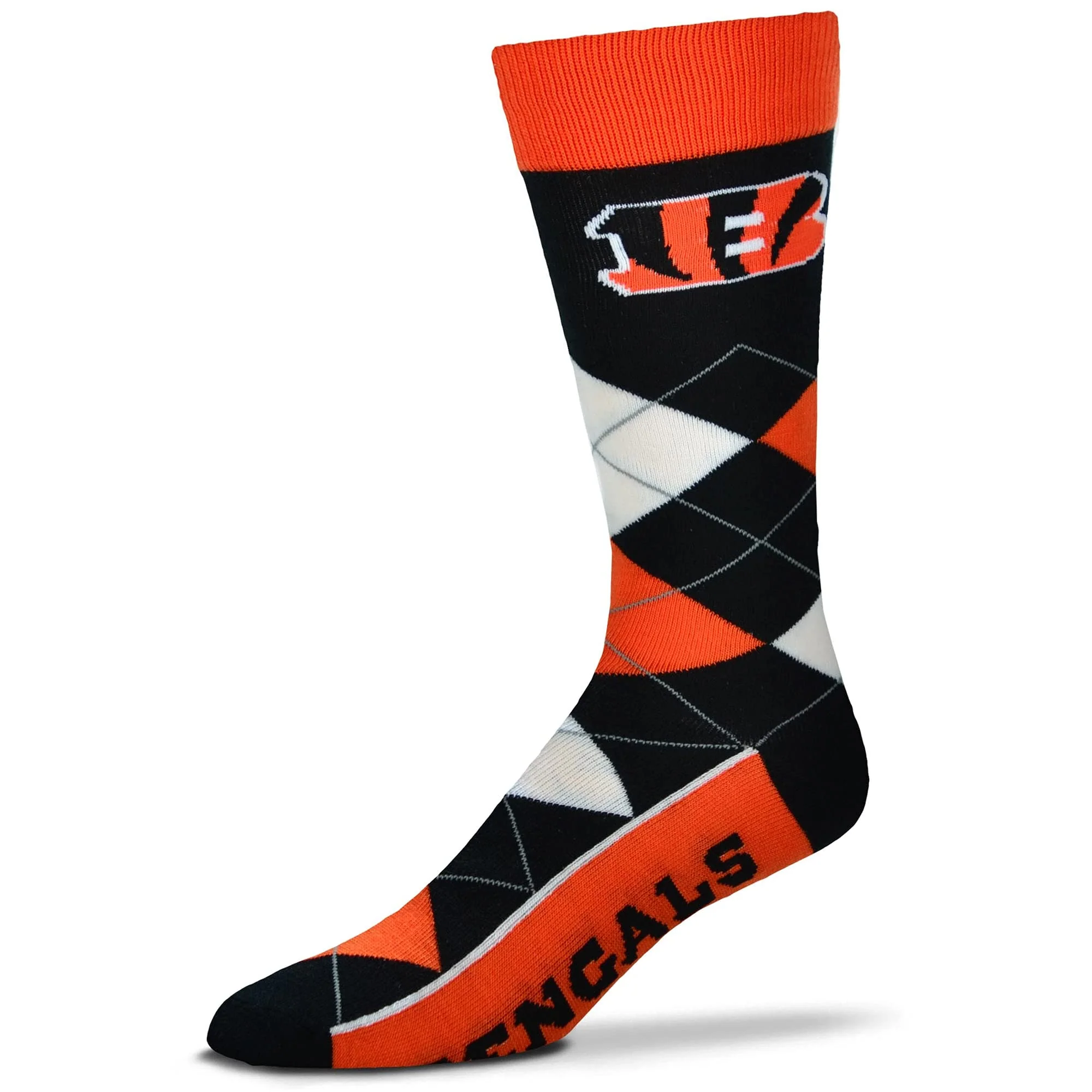 FBF unisex adult Argyle Line Up Team Dress Crew Sock, Team Color, One Size US