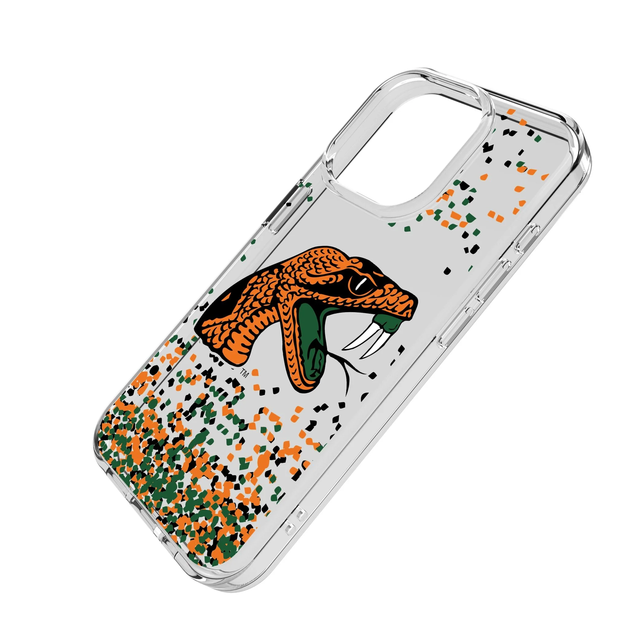 Florida A&M University Rattlers Confetti Clear Phone Case for Apple iPhone - Image 2