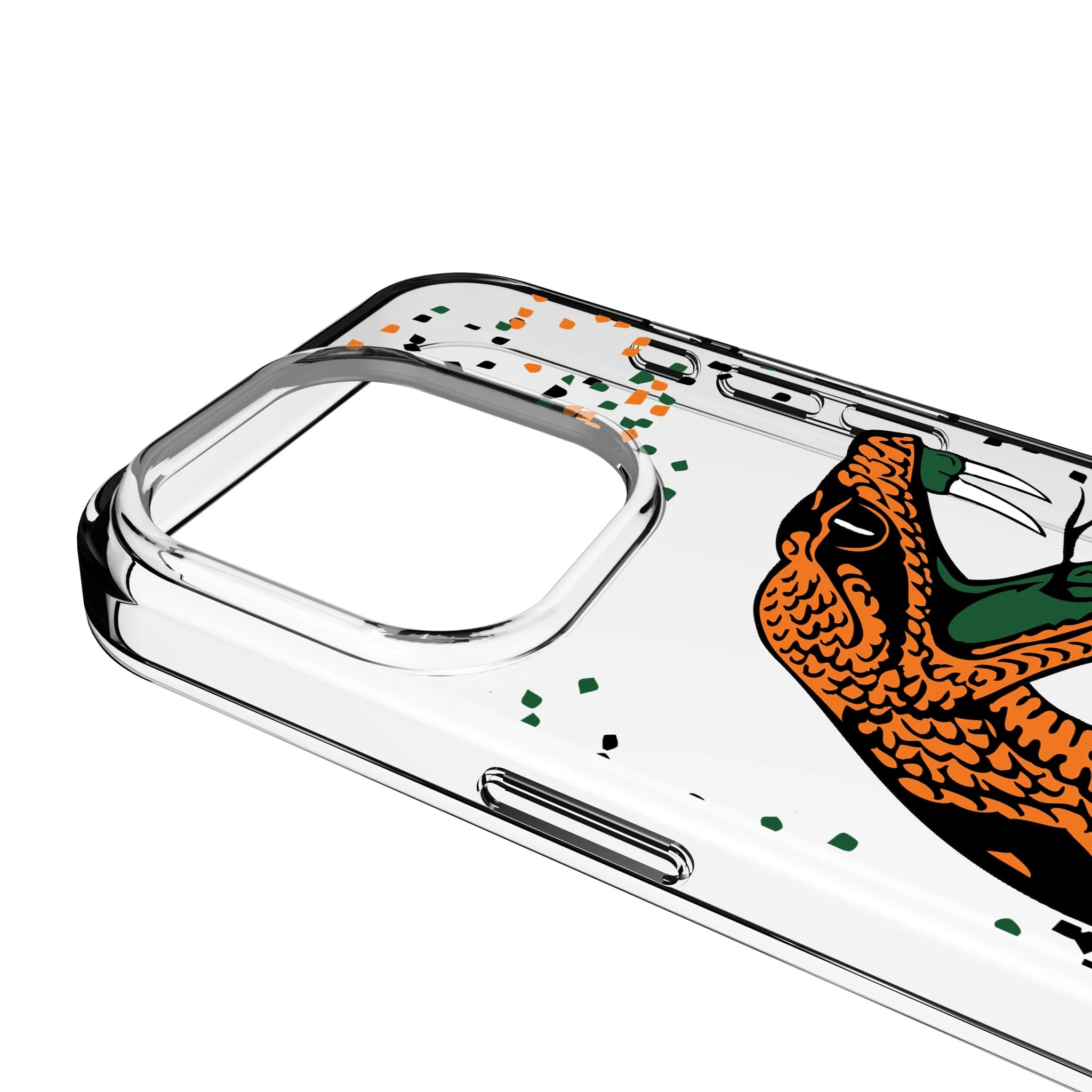 Florida A&M University Rattlers Confetti Clear Phone Case for Apple iPhone - Image 3