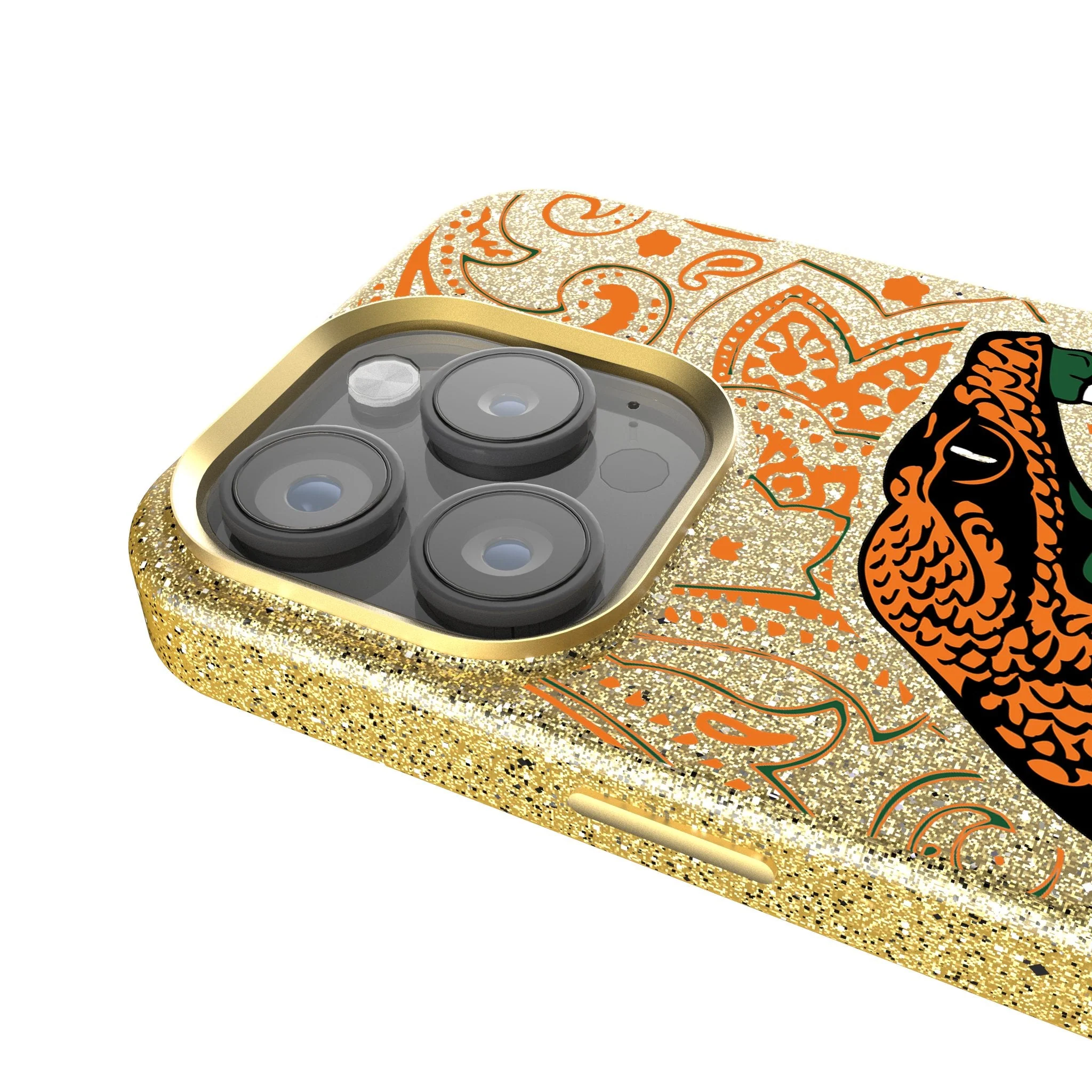 Florida A&M University Rattlers Paisley Bling Phone Case - Image 4