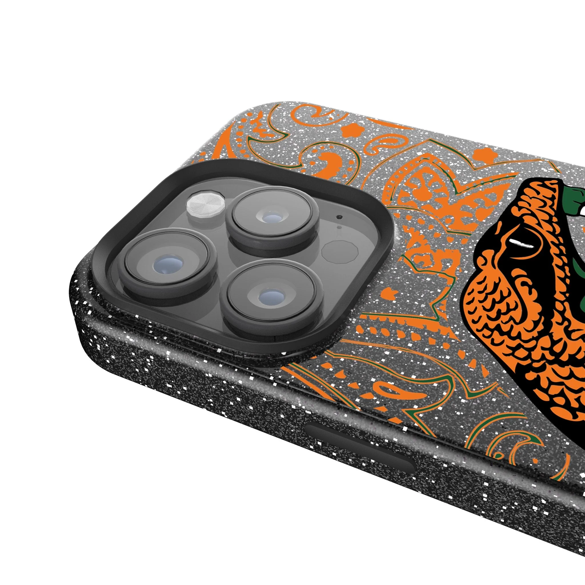 Florida A&M University Rattlers Paisley Bling Phone Case - Image 4
