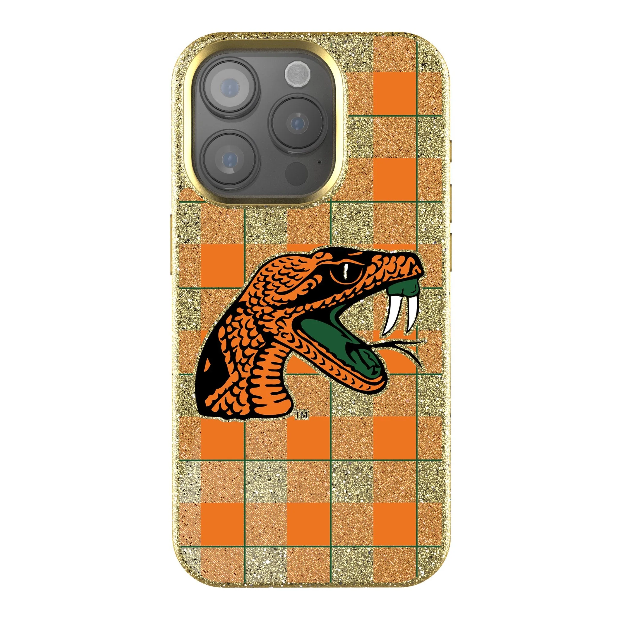 Florida A&M University Rattlers Plaid Bling Phone Case