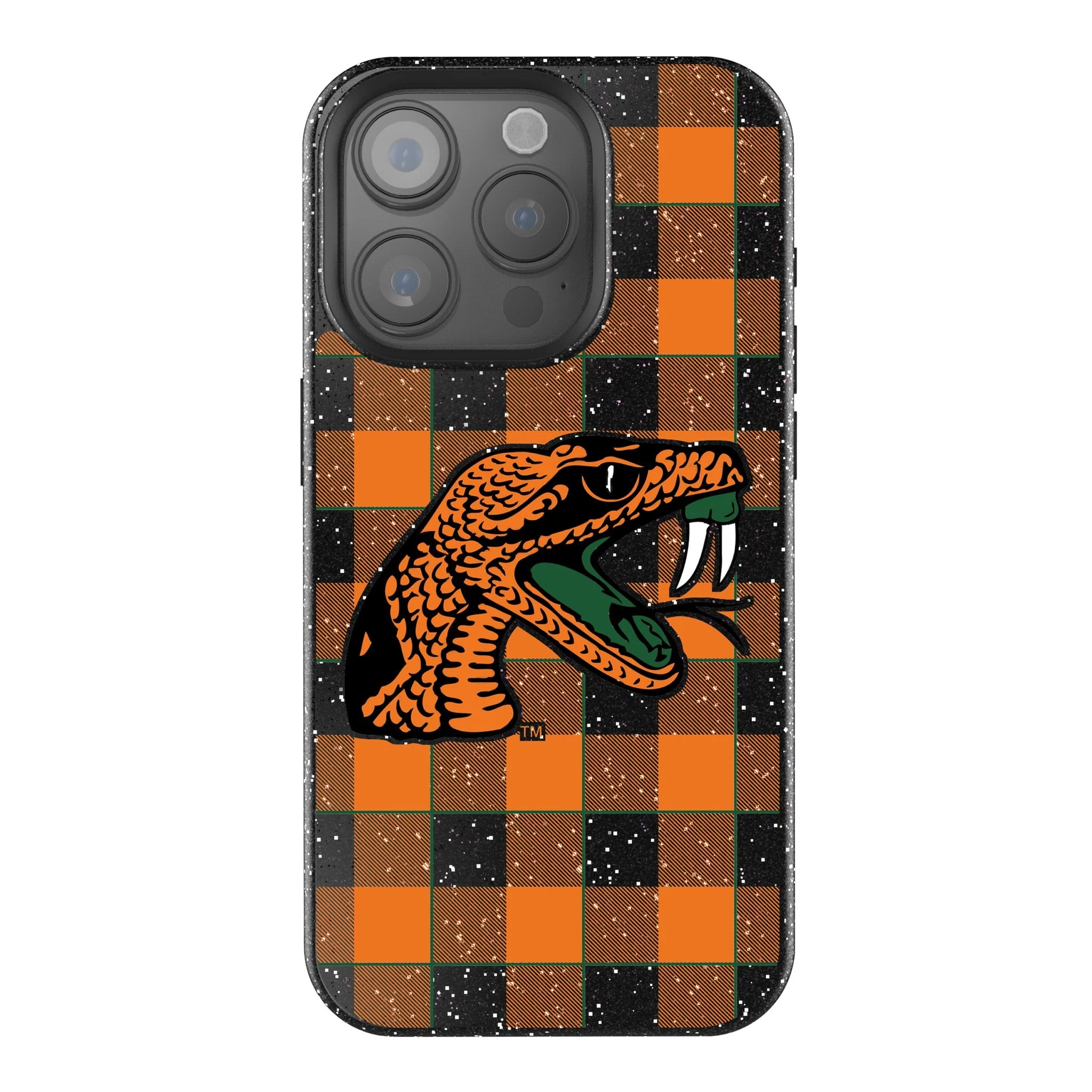 Florida A&M University Rattlers Plaid Bling Phone Case