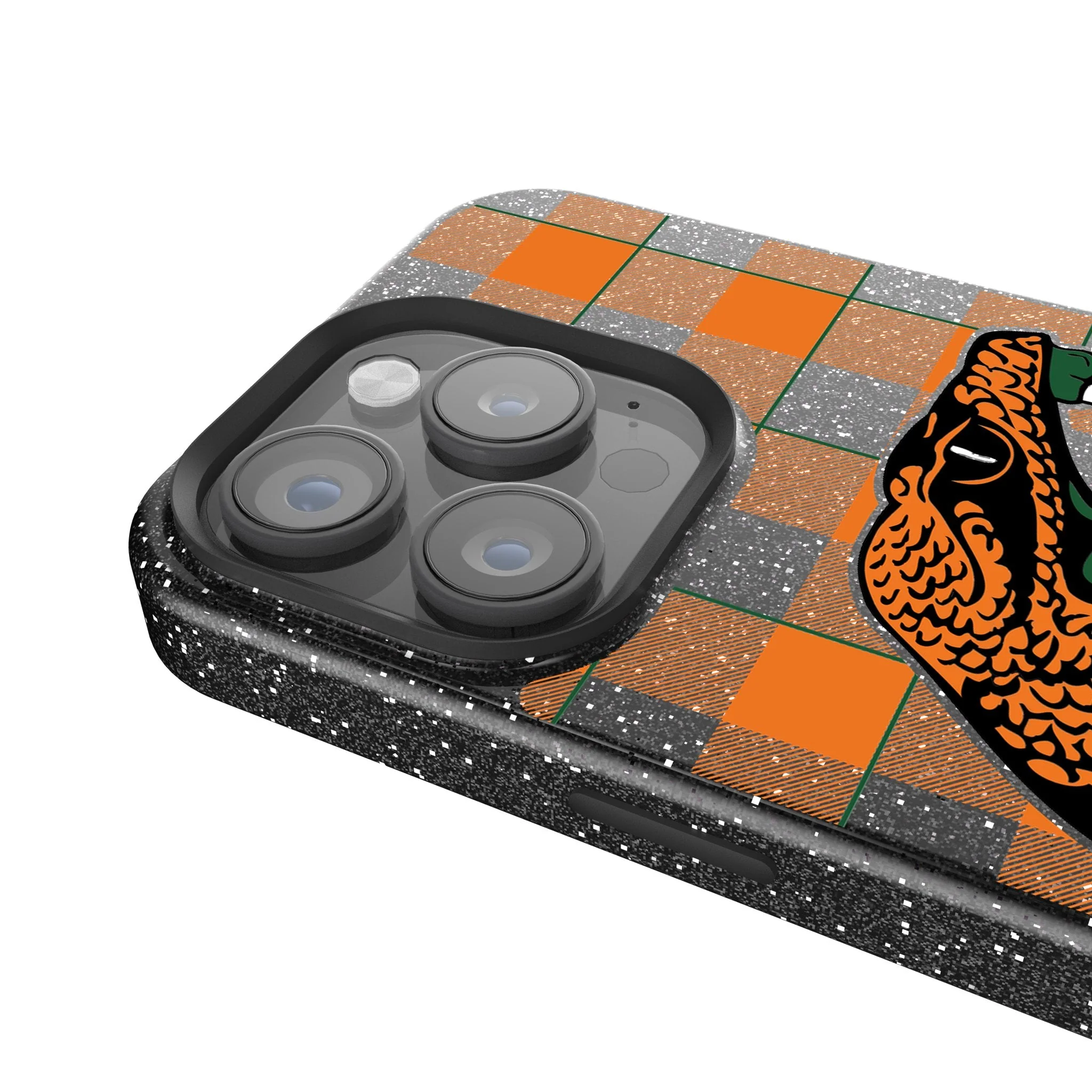 Florida A&M University Rattlers Plaid Bling Phone Case - Image 4