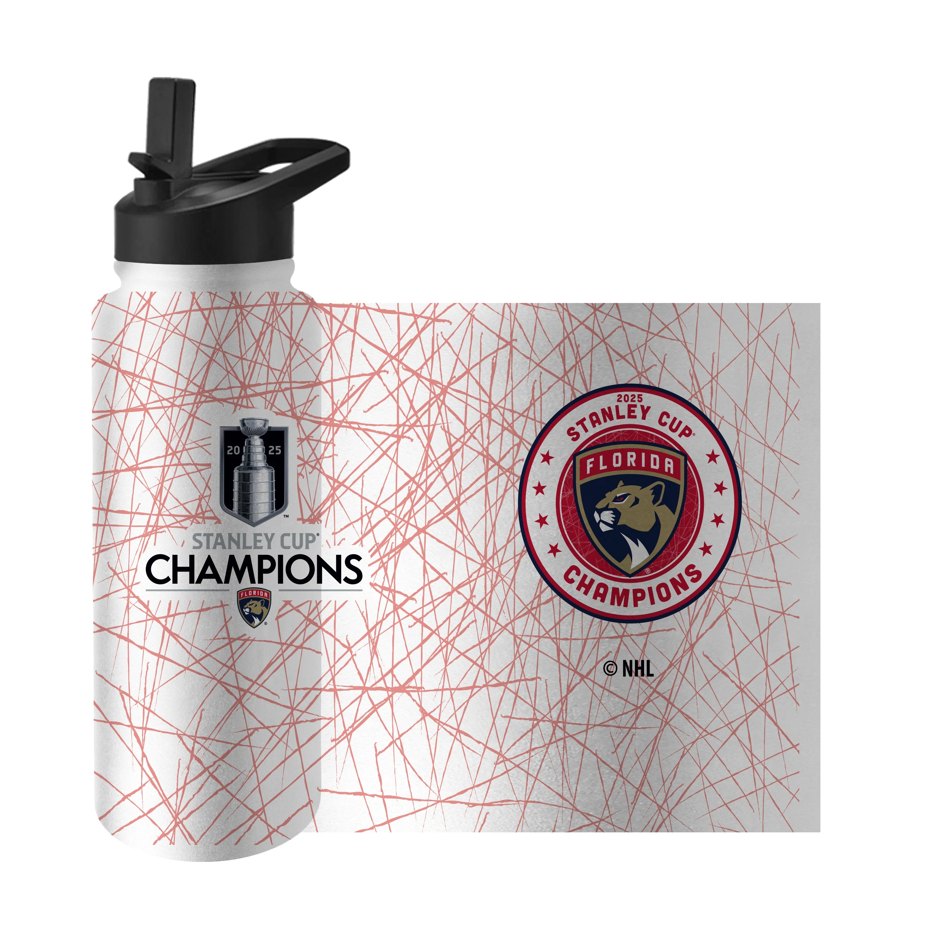 Florida Panthers 2025 Stanley Cup Champions 34oz Quencher Bottle - Image 3