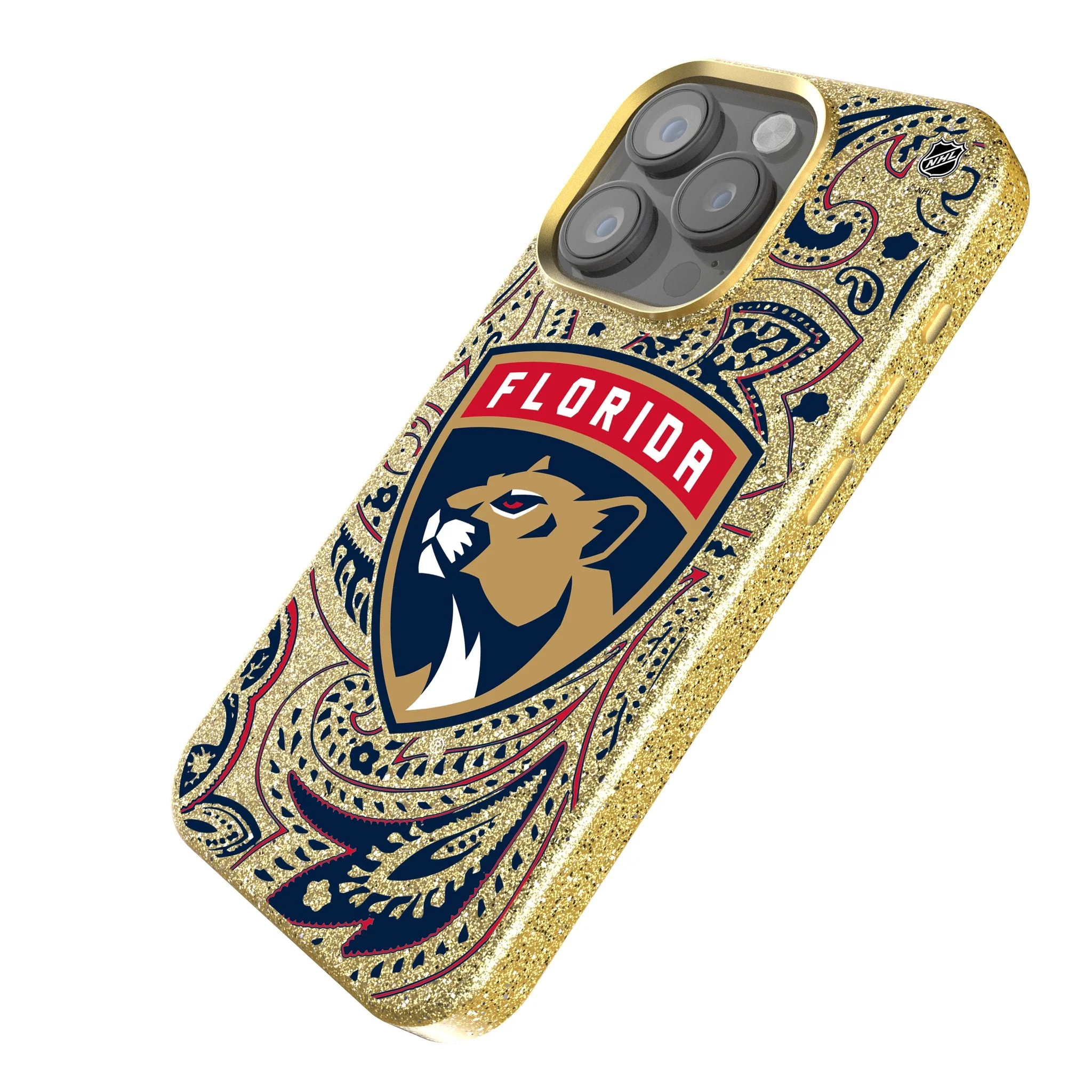 Florida Panthers Paisley Bling Phone Case - Image 2