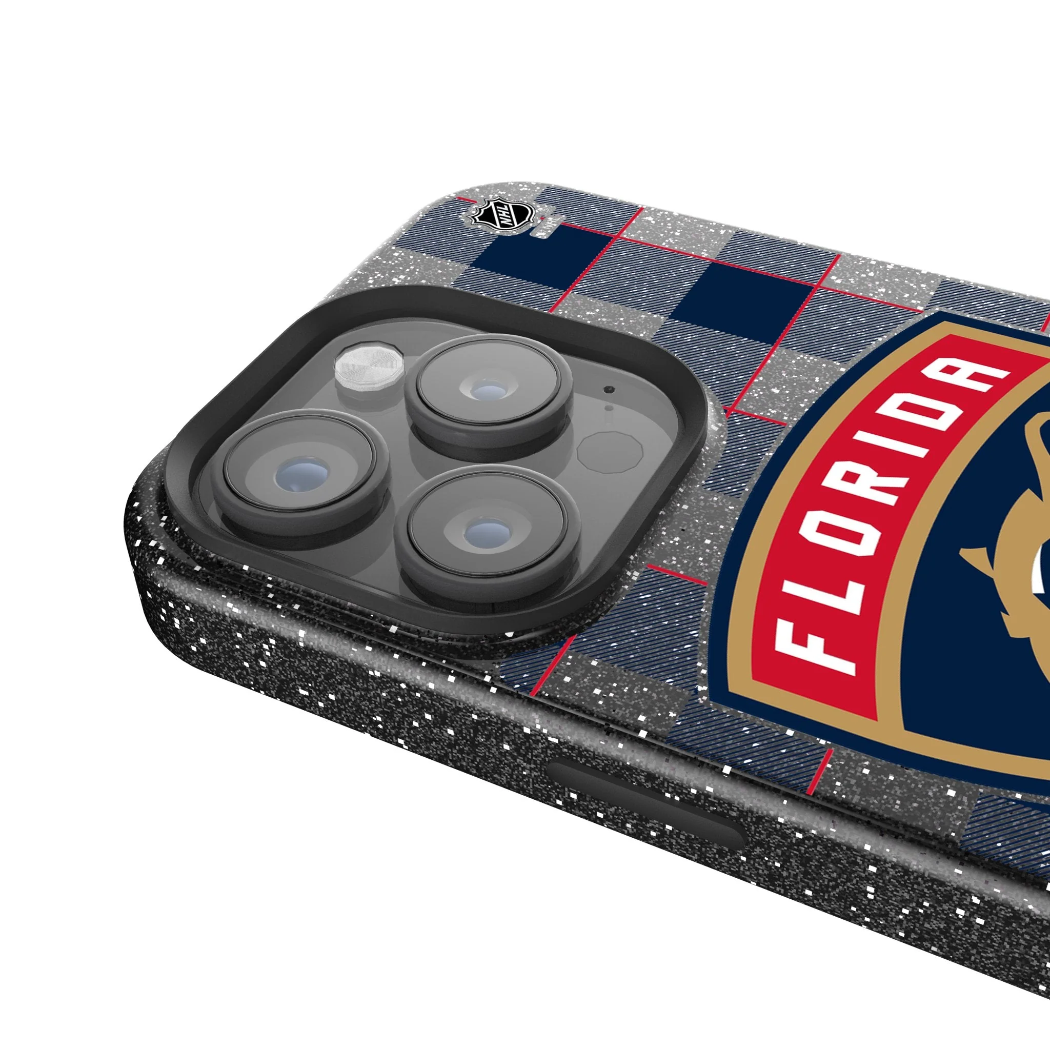 Florida Panthers Plaid Bling Phone Case - Image 4