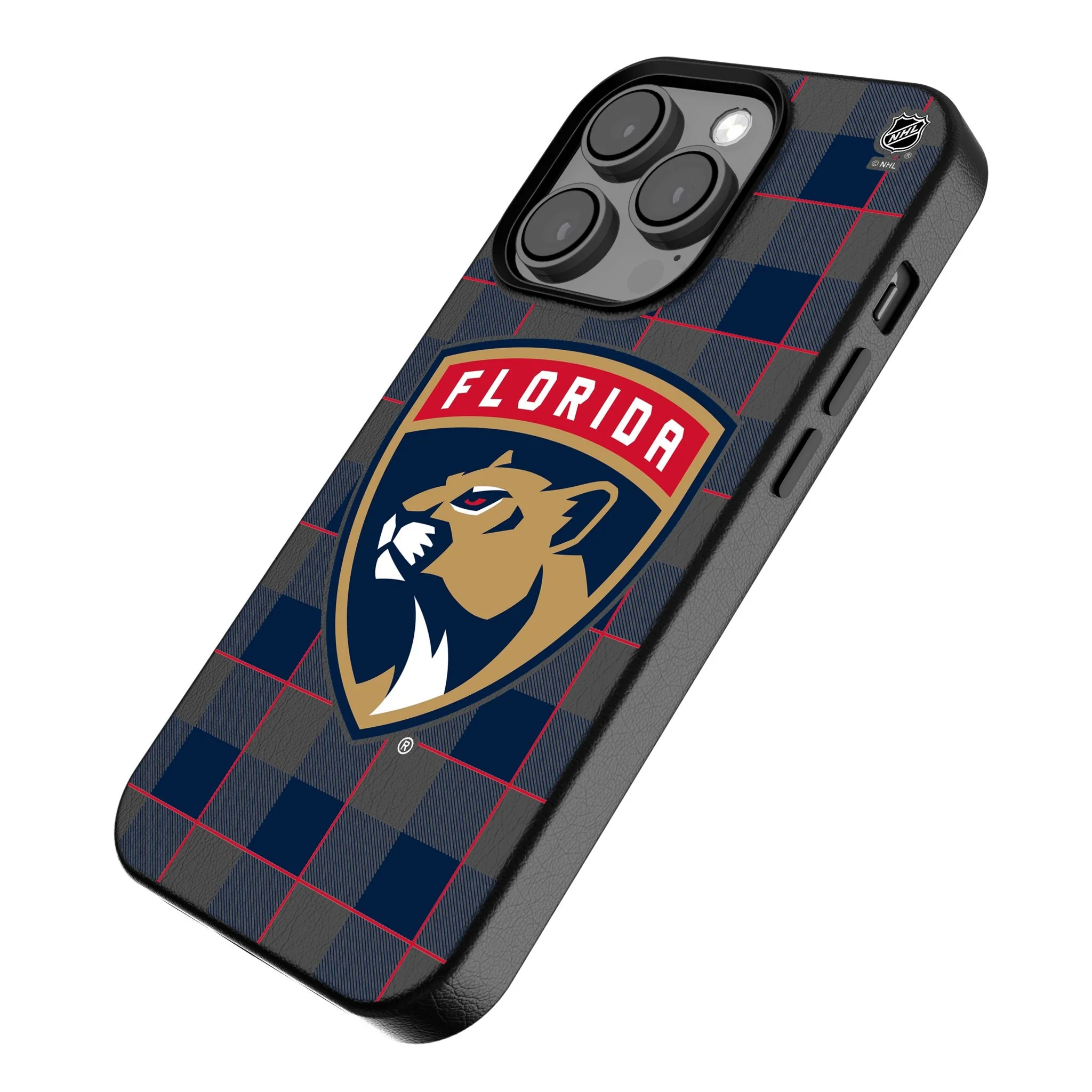 Florida Panthers Plaid MagSafe Compatible Phone Case for Apple iPhone - Image 2