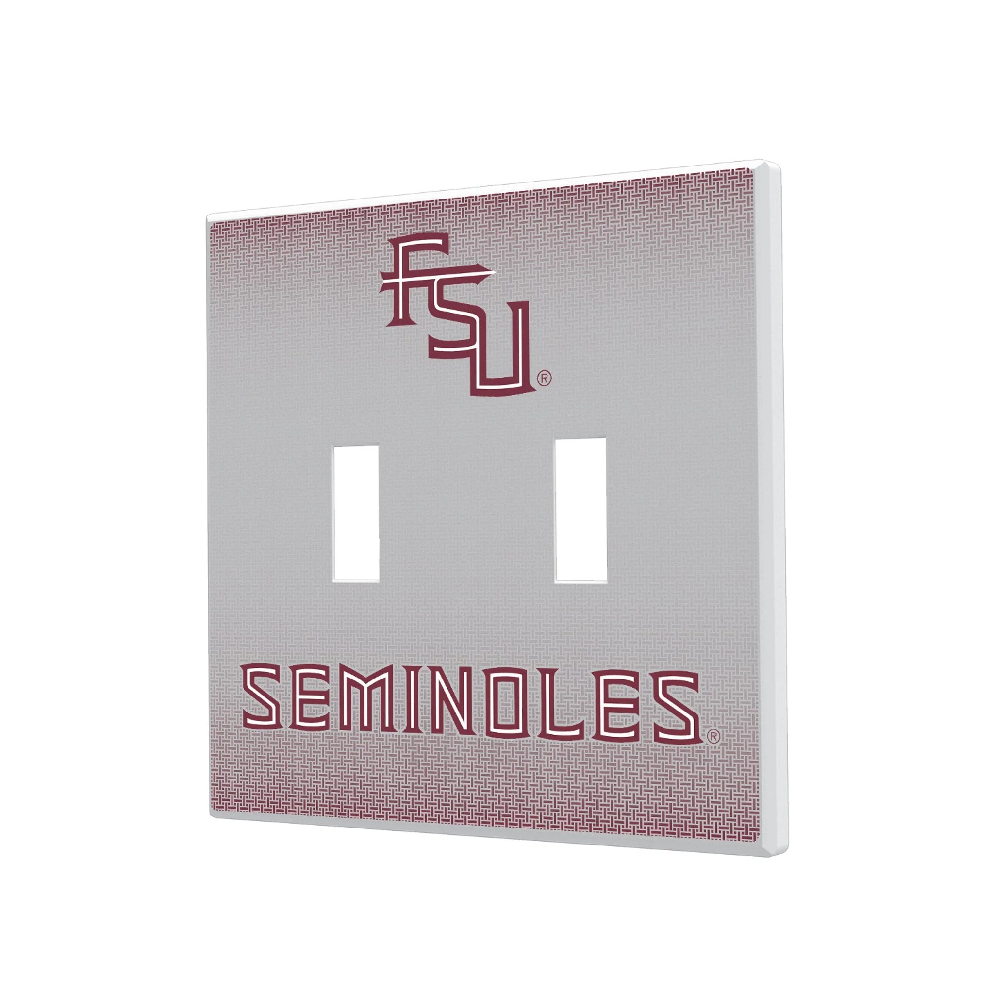 Florida State University Seminoles Athletic Wordmark Linen Hidden-Screw Light Switch Plate - Image 3