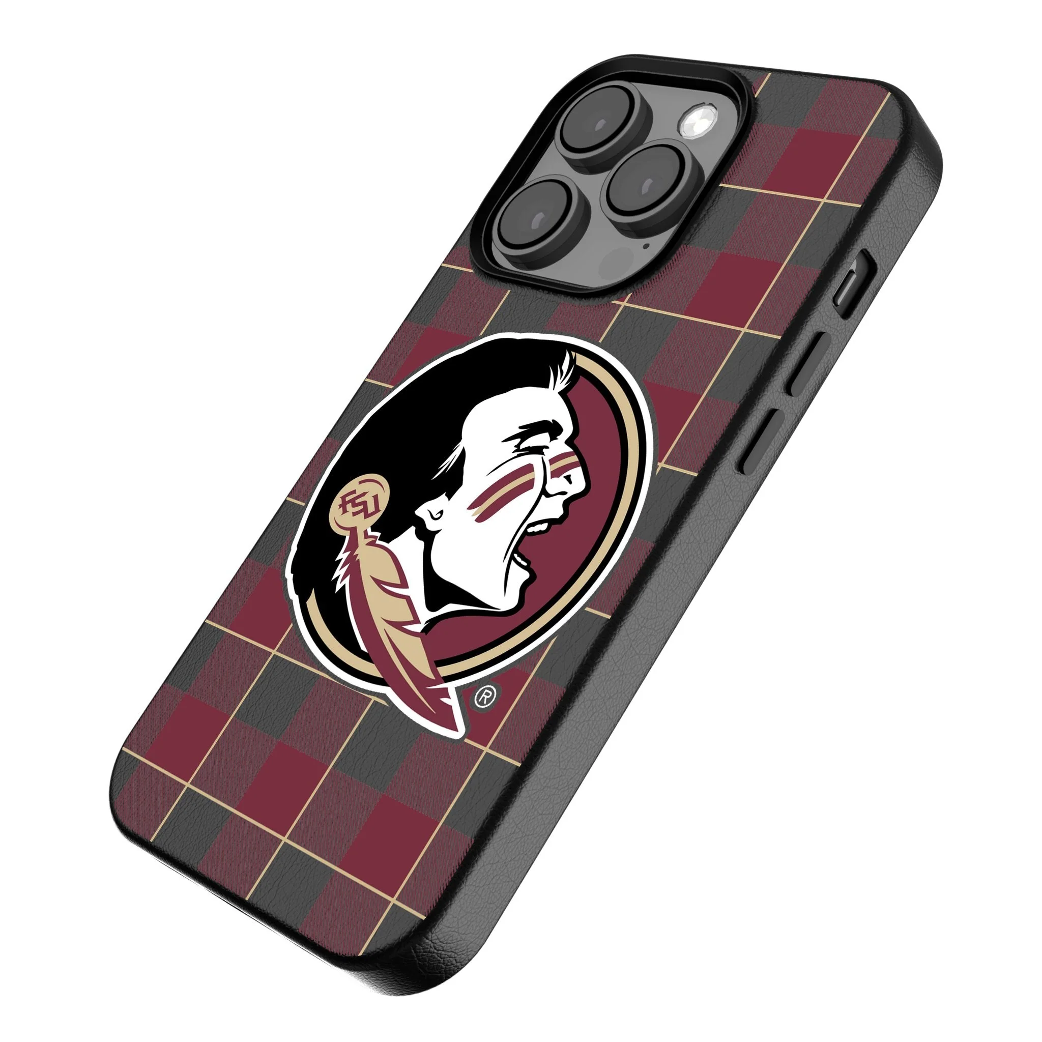 Florida State University Seminoles Plaid MagSafe Compatible Phone Case for Apple iPhone - Image 2