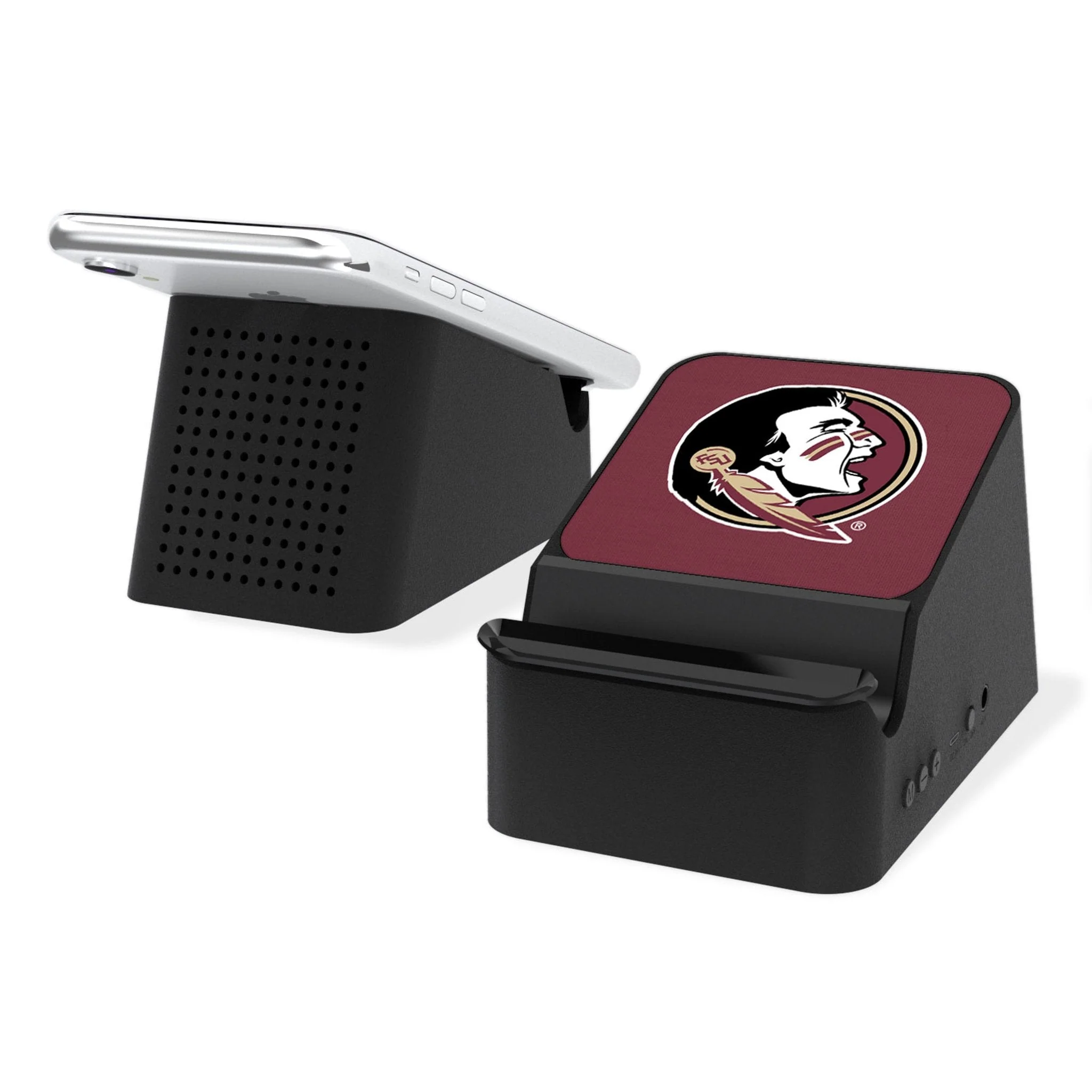 Florida State University Seminoles Solid Wireless Charging Station and Bluetooth Speaker