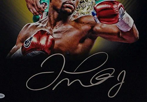 Floyd Mayweather Signed 16x20 Double Image with Belt Photo- Beckett Auth - Image 2