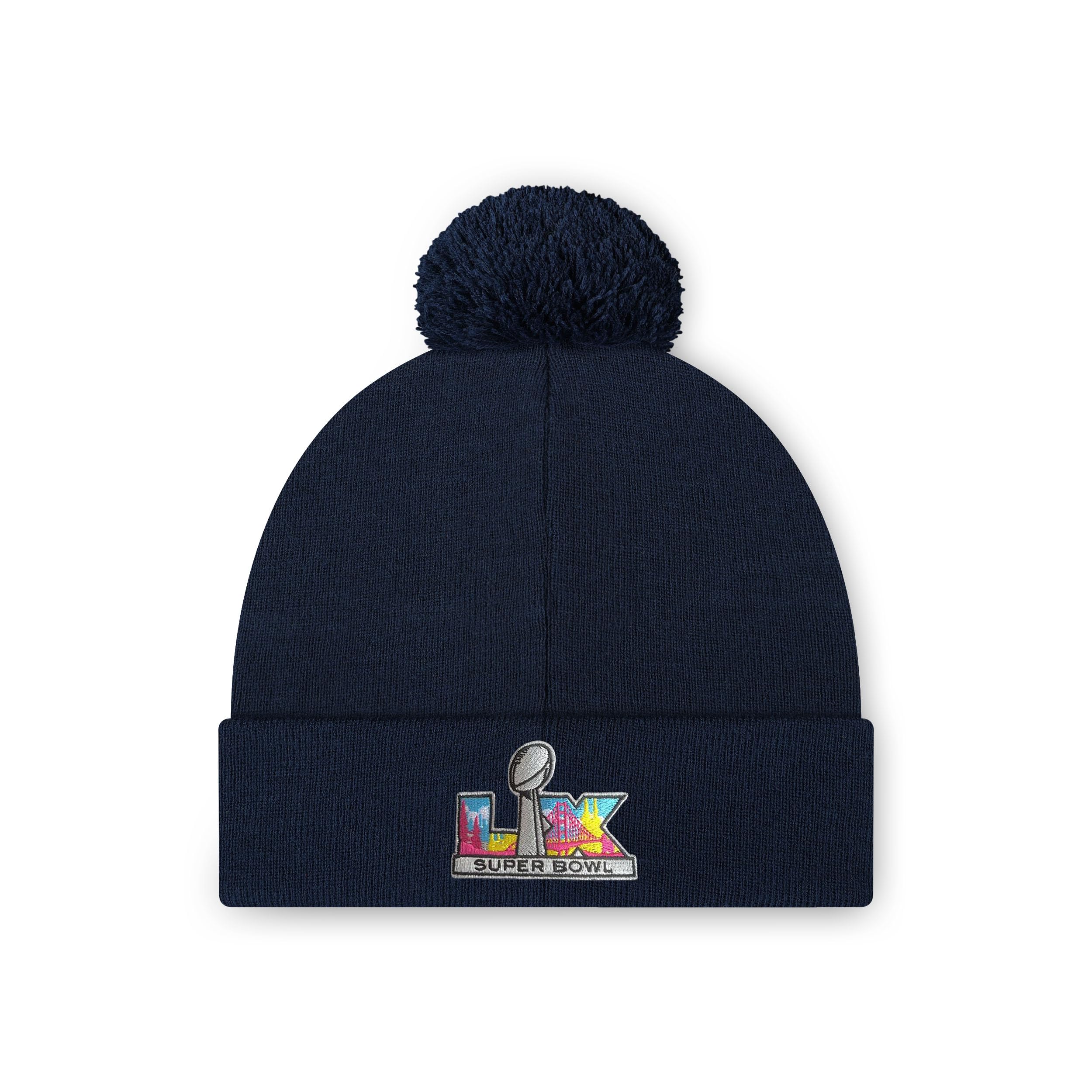 FOCO Seattle Seahawks NFL Super Bowl LX Champions Basic Primary Logo Pom Beanie - Image 3