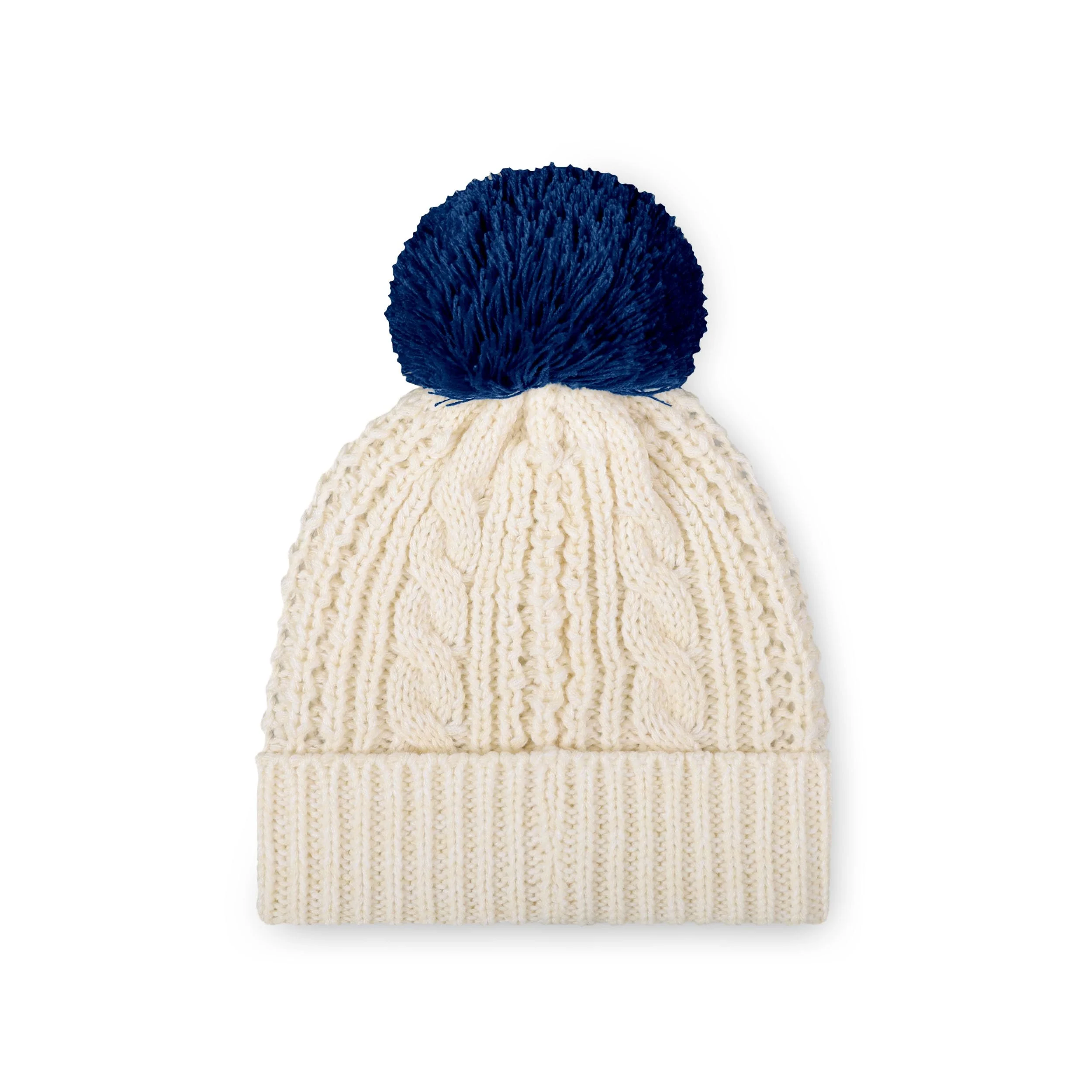 FOCO Seattle Seahawks NFL Super Bowl LX Champions Primary Logo White Cable Knit Pom Beanie - Image 3