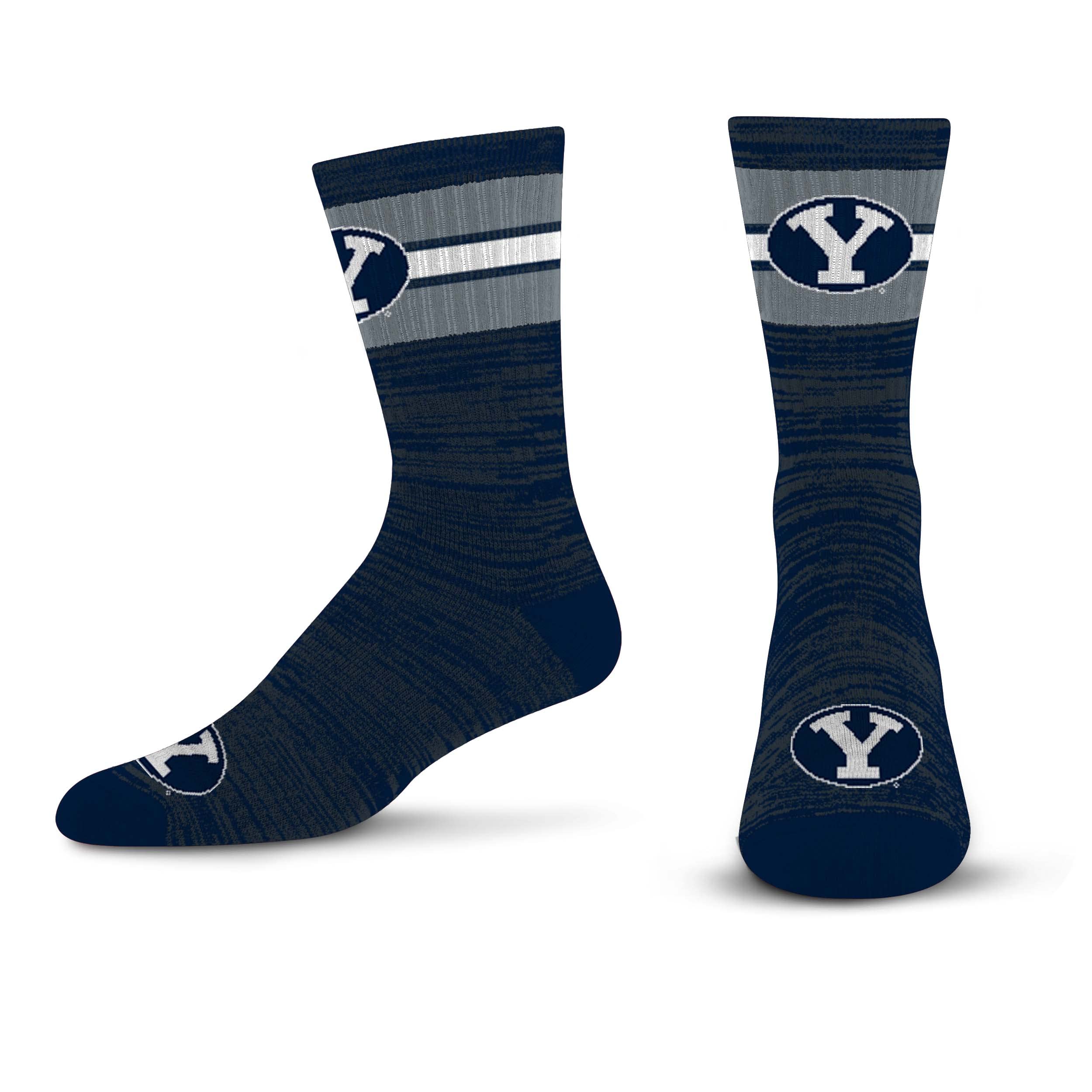 For Bare Feet Men's NCAA BYU Cougars First String Crew Sock Team Color Large