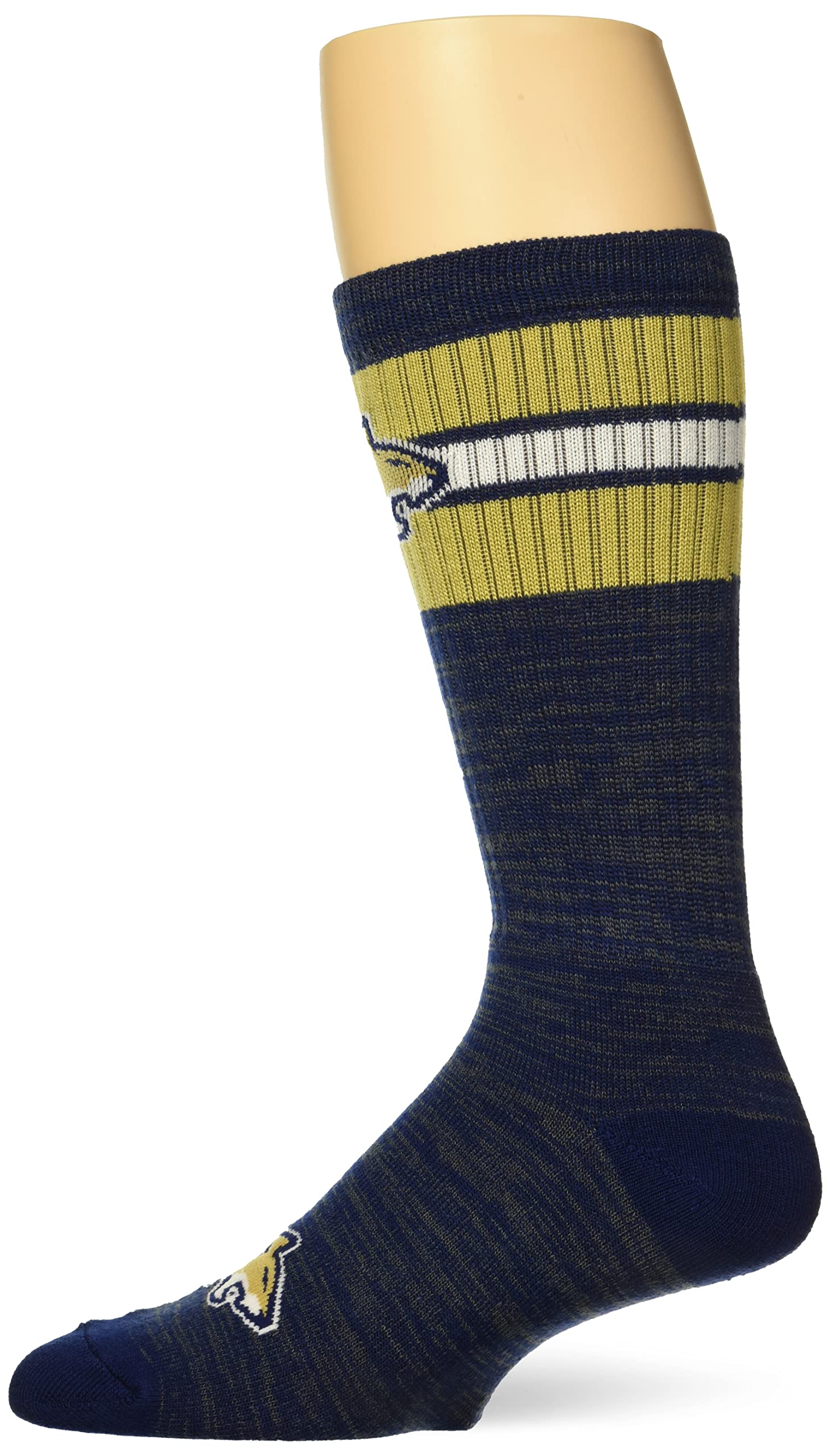 For Bare Feet Men's NCAA Montana State Bobcats First String Crew Sock Team Color Large