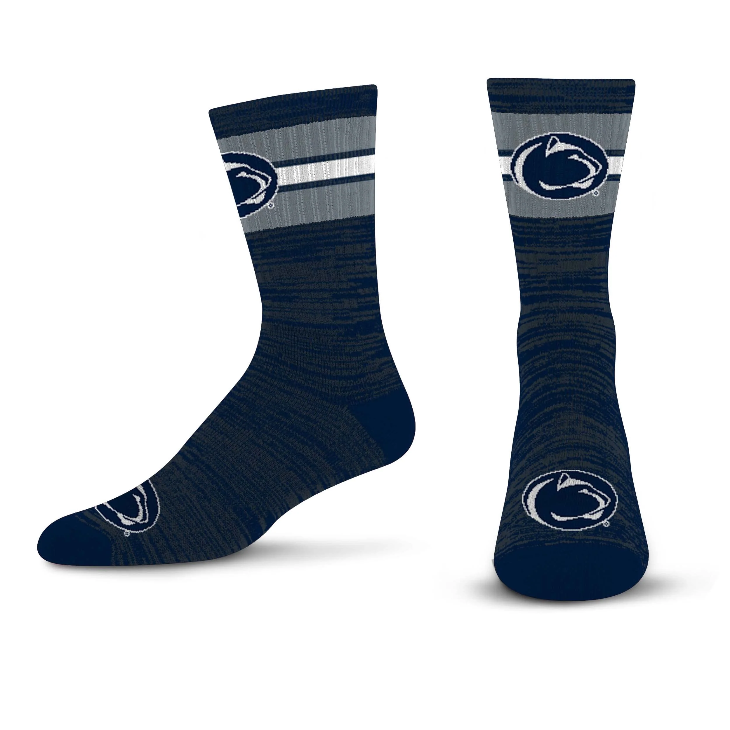 For Bare Feet Men's NCAA Penn State Nittany Lions First String Crew Socks Team Color Large